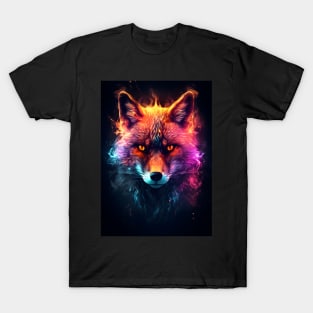 Colorful Fox Animal Neon T-Shirt